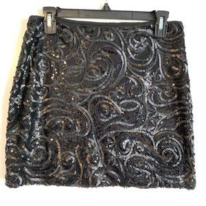 Black Sequined Mini Skirt
